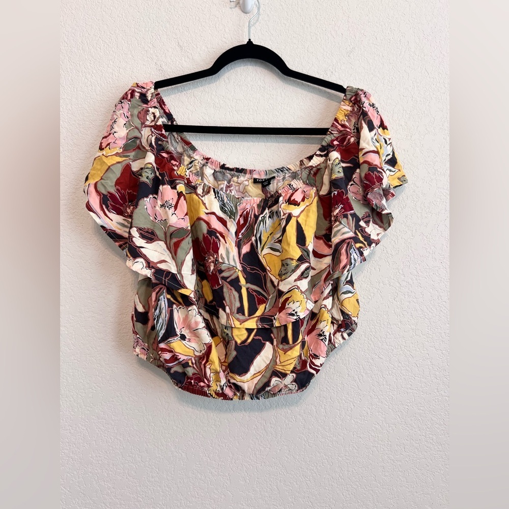 NWT: Mini Challis Off Shoulder HI- Low Skirt Set size 1X